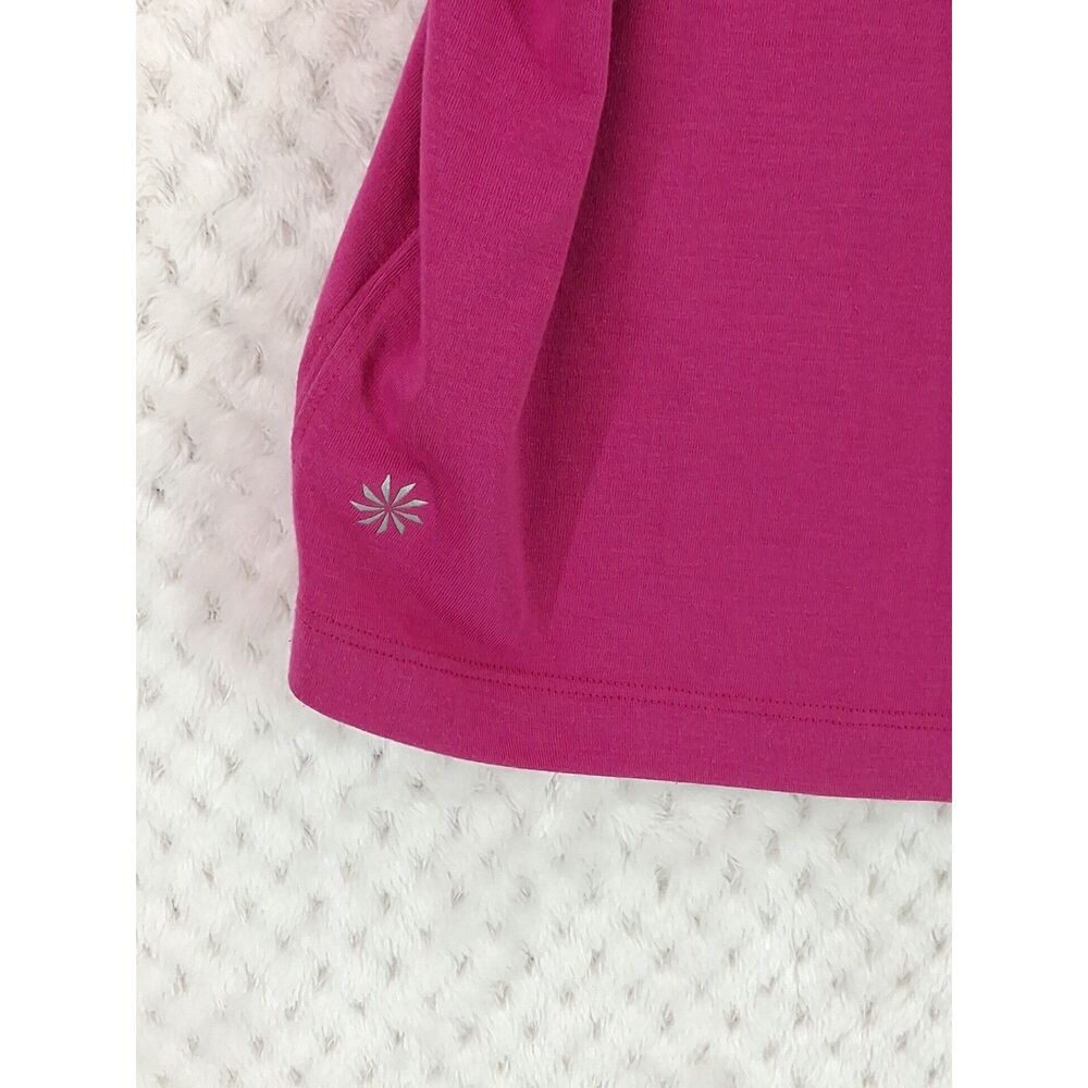 Athleta With Ease Tee Women's Large Vibrant Fuchsia Short Sleeve High-Low Hem - Picture 13 of 13